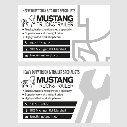 コンペ「Newspaper Ad for Truck Repair Shop - Mustang Truck & Trailer」のデザイン by Applefreshさん 