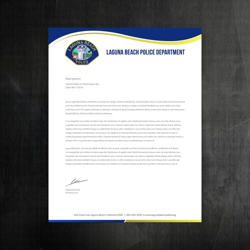 Laguna Beach Police Department Stationary Design by Felix SH