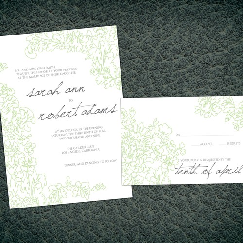 Letterpress Wedding Invitations Diseño de Lauratek