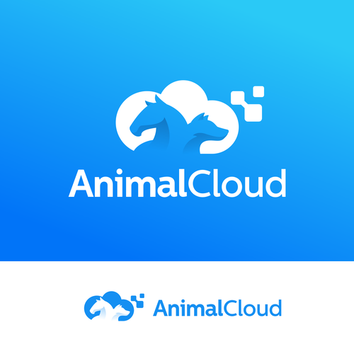 Animal Cloud Device Connectivity logo that rocks as an animal & humanity forward tech company!! Design by Nandatama ✪