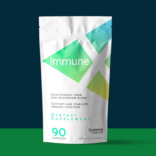 Modern and Fun Pouch Design for Natural Supplement brand Design by Vormelique