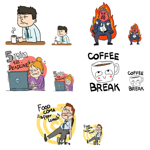 Create cool Emoji-Stamps for an awesome Business Chat Design by ktoons