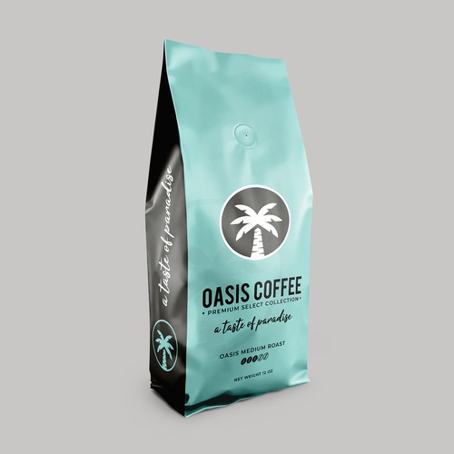 OASIS CAFE COFFEE BEAN PACKAGING DESIGN Design by DOOC.design