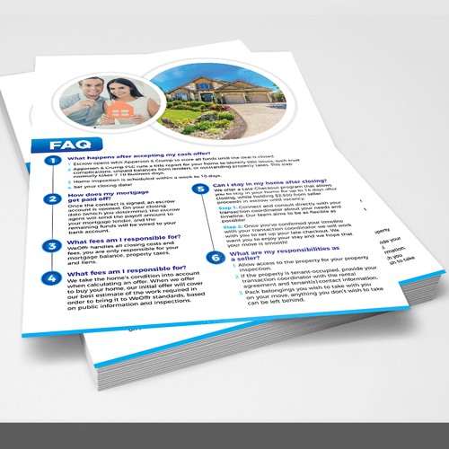 FAQ Flyer made For Real Estate Homebuyer Réalisé par 123Graphics