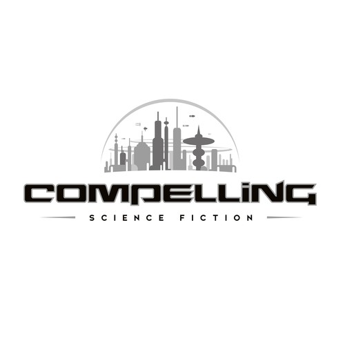 Create an inspiring science fiction magazine logo for Compelling