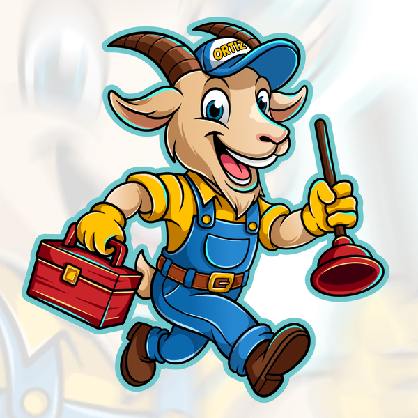 Ortiz plumbing logo mascot