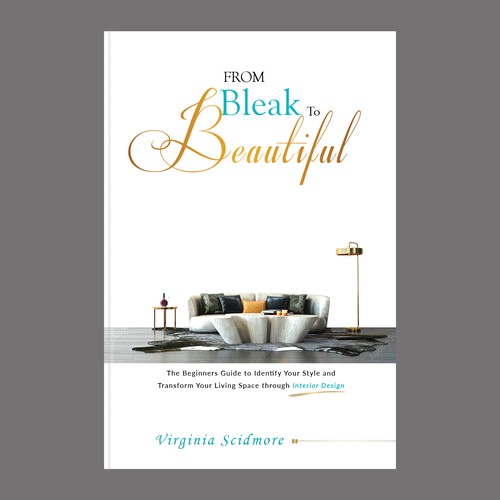 Eye-catching but simple interior design book cover Design by Lizaa
