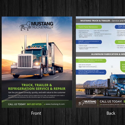 Mustang Truck & Trailer - Service Offering Flyer | Postcard, flyer or ...