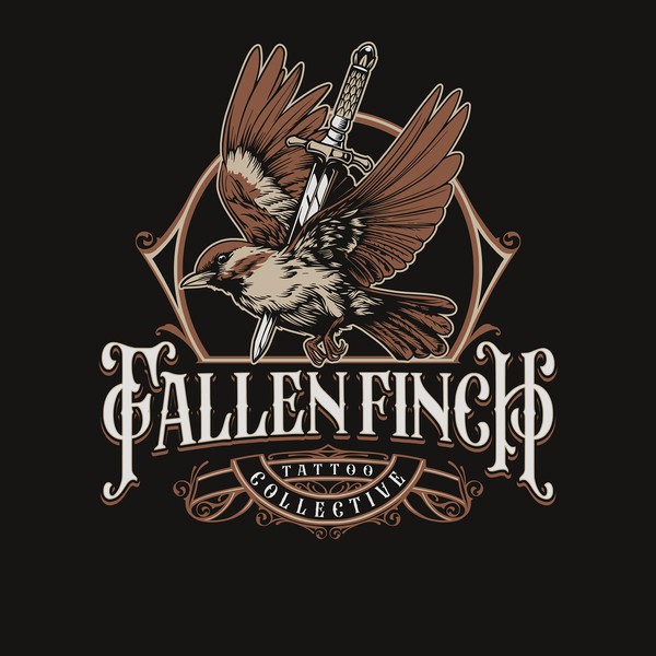 Design by Gholi Arsadi titled "FALLEN FINCH_TATTOO COLLECTIVE"