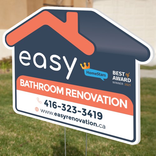 Easy Renovation Lawn Sign Design by harles .