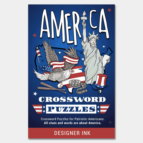 America Crossword Puzzles. Patriotic, Americana, Simple, Basic Design by Krisssmy