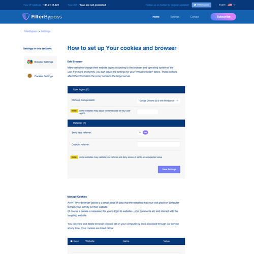  page design for proxy site ( FilterBypass.me )  page design contest