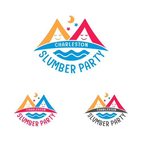 Cute slumber party tent company logo incorporating the Charleston Ravenel bridge Design by Yoe_Std