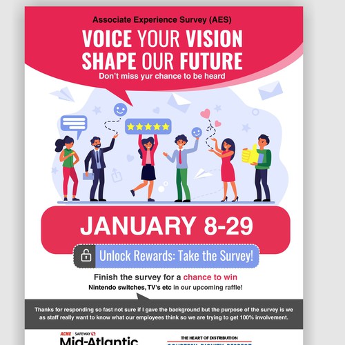 Acme Survey Need 100% Participation Design by The 3colors