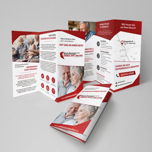 Faltbares Flyer Design Fur Einen Ambulanten Pflegedienst Senioren Wohngemeinschaft Postcard Flyer Or Print Contest 99designs