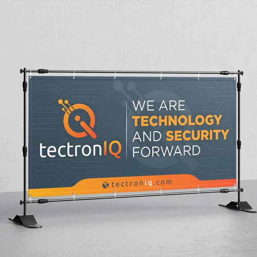 Simple trade show banner for technology company Design by Sketch Media™