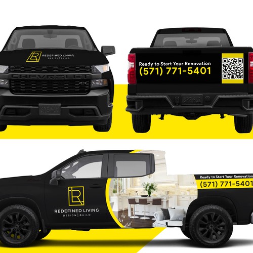 Sophisticated truck wrap for a Design and Build Home Renovation Company Design by E-SolBiz™