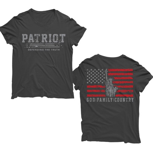 Develop a patriotic shirt that represents: The individual patriot, God, Family, Country Design by -Diamond Head-