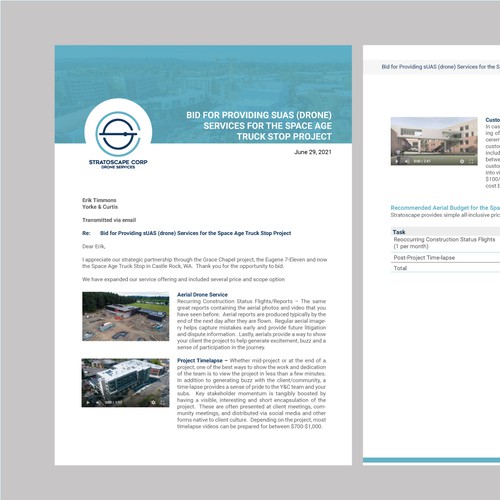 Drone Imagery Report Template and Letter Proposal Template Design by Fahmida 2015