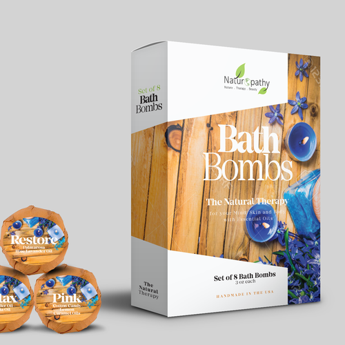 Design a Gift Package for Naturopathy Bath Bombs Design por artiss03