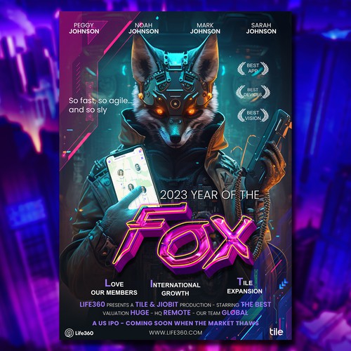 Life360 2023 Year of the Fox Poster Design by Rockinrule