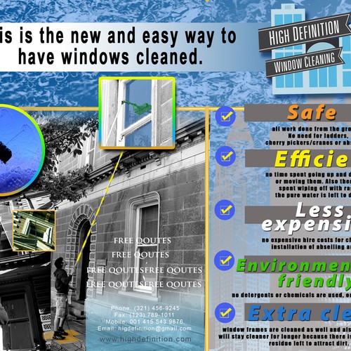 postcard or flyer for High Definition Window Cleaning Diseño de kYp