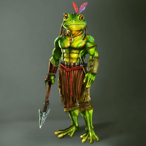 Create concept art of a warrior frog! | Character or mascot contest