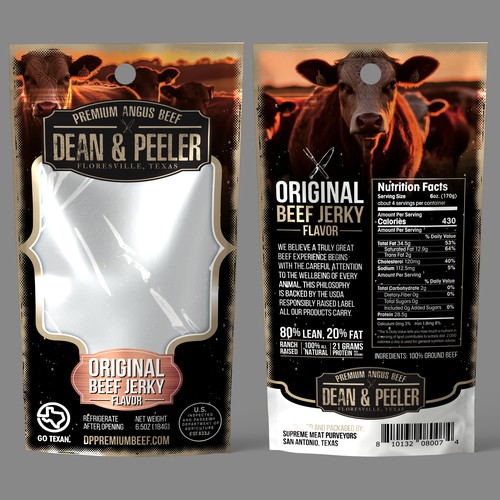 Beef Jerky Bag for Texas Angus Beef Brand Design by Dzhafir