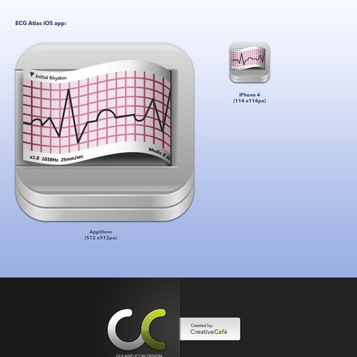 Create a new icon design for the ECG Atlas iOS app Diseño de CreativeCafe