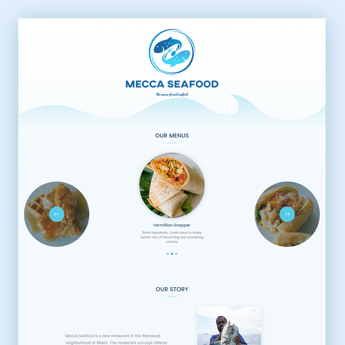 Miami Soul Seafood Restaurant Concept 1 Page Only Design von WIP Dsgn