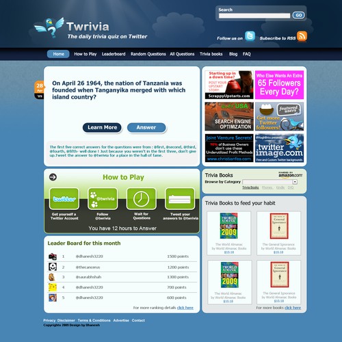 Twitter App website needs redesign and logo Design by Dhanesh