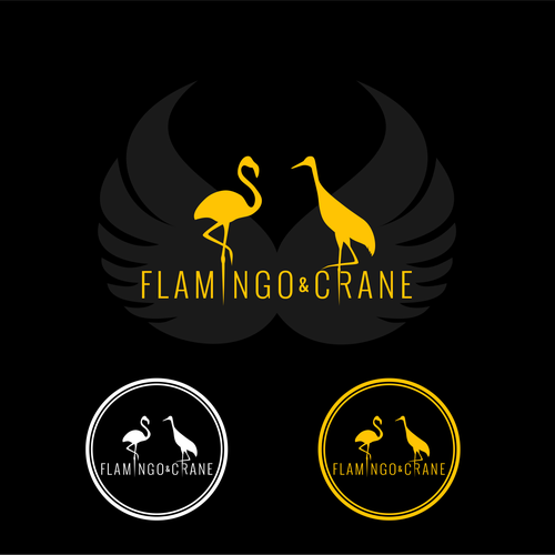 Flamingo & Crane Design by CostinLogopus