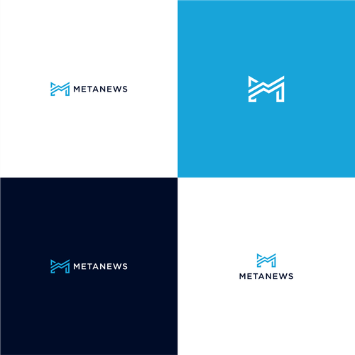 Design a logo for a web3 News platform called MetaNews Design by may_moon