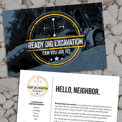 Exciting and rugged landscape postcard for Ready Dig Excavation Ontwerp door SWilliamsDesign