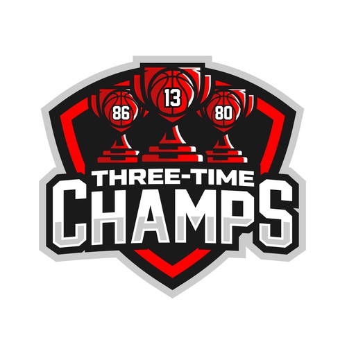 Basketball Logo for Team 'Three-Time Champs' - Your Winning Logo Featured on Major Sports Network Design by HandriSid