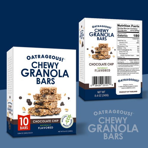 DESIGN EYE-CATCHING PACKAGING FOR CHOCOLATE CHIP CHEWY GRANOLA BARS! Design by Unik ART