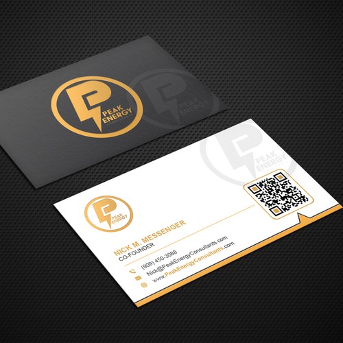 Modern Business Card Design for Electric Energy and Solar Company Design by VIVID_Design.