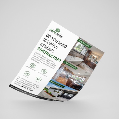 Flyer for General Contracting Company Design by Zarabrook