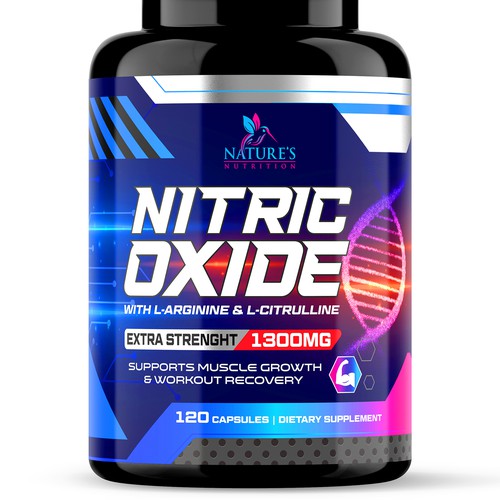 Nitric Oxide label design needed for Nature's Nutrition Réalisé par ✝DeSiGnEr✝JOHN