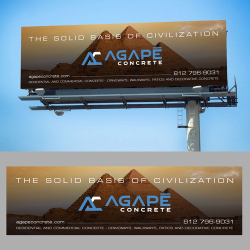 AN AMAZING CONCRETE COMPANY BILLBOARD NEEDED Aprox 14’ tall and 48’ wide Design by ArtBells