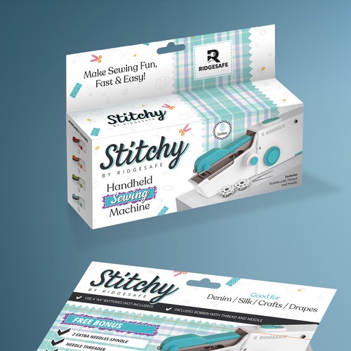 Create Packaging for Moden Handheld Sewing Machine Design by Vitalio7in