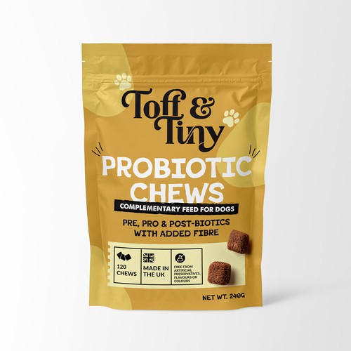 Pouch packaging design - Probiotic Chews for dogs Design by Manthanshah
