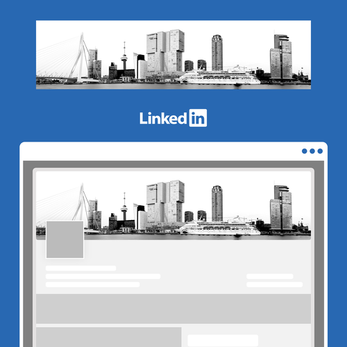 Linkedin Skyline Banner B&W Design by Graphic Human