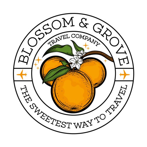 Vintage Orange Blossom Logo design for Travel Company Design réalisé par Mararti