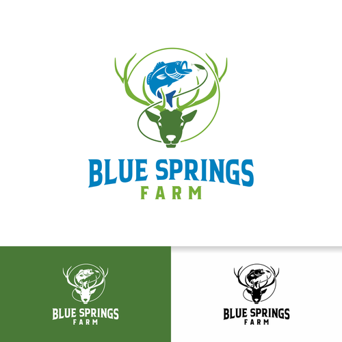 Logo for our Der hunting and bass fishing recreational farm Design by onder