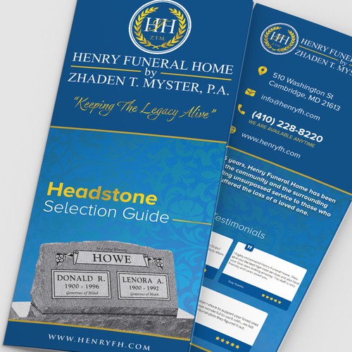 Design Headstone/Tombstone Brochure Design by Adventureholic