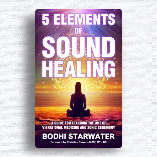 Quantum, attractive, magical cover for Sound Healing book Design by Designtrig