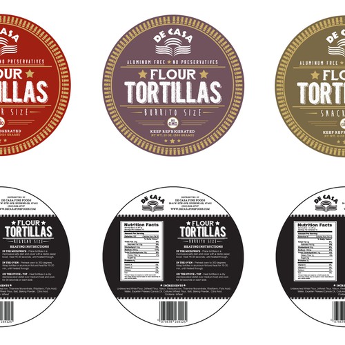 Create a new label for our natural tortillas Diseño de AR Design+Print
