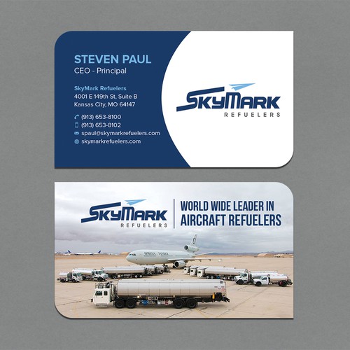 Need business card redesign for Aircraft Truck Fueling company Design by CurveSky™ ☑️
