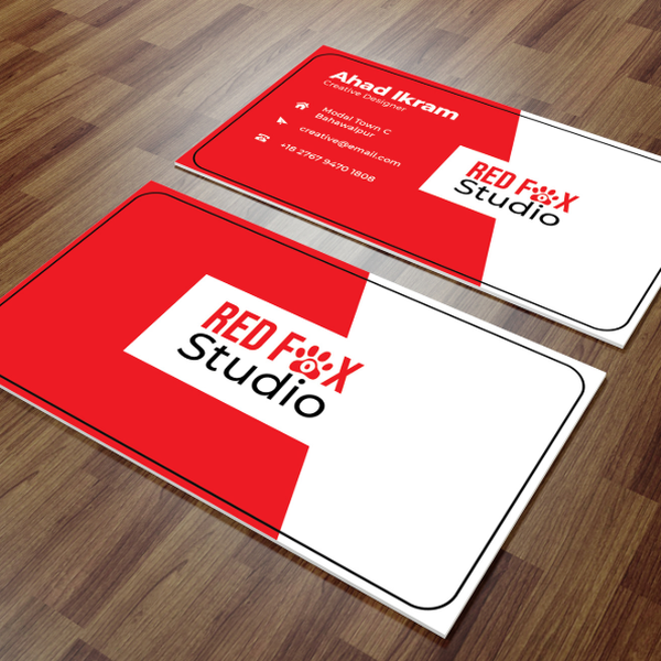 Red fox business card design